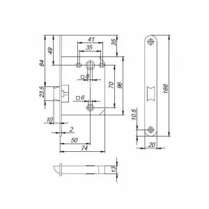 Защелка PLASTPL72-R20 (PL72-R20) (врезная) SN мат. никель упаковка