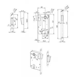 Корпус замка MAGN5300-M-C (5300-M-C) GR графит