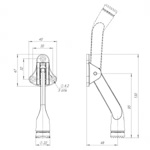 Упор дверной напольный STOPPER-100 SN (мат.никель) козья ножка