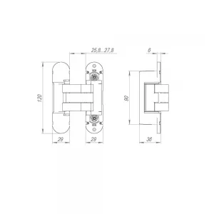 Петля скрытой установки U3D8000.VPG BL черный TECH