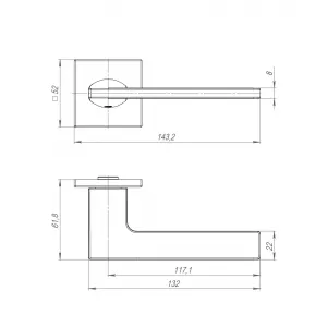 Ручка раздельная K.ARC.Q52.MAIN BL-24 черный