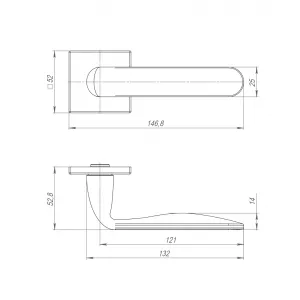 Ручка раздельная K.ARC.Q52.EXTRA BL-24 черный