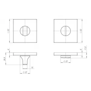 Ручка поворотная BK6.K.ARC.Q52 BL-24 черный