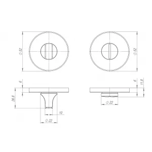 Ручка поворотная BK6.R.ARC.R52 BL-24 черный