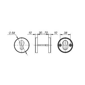 Накладка под цилиндр ET.R.DSS201-02 (DSS-02-ET) INOX 201