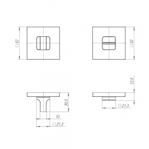 Ручка поворотная BK6.K.JS51 (BK6 JS) CP-8 хром