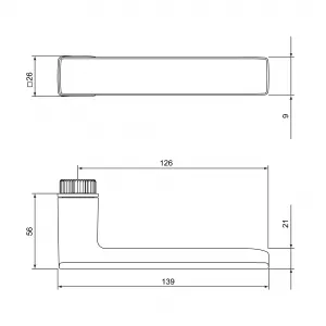 Ручка раздельная K.EL.Q27.GANT BL-24 черный