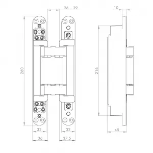 Петля скрытой установки U3D2200.VPG BL черный TECH