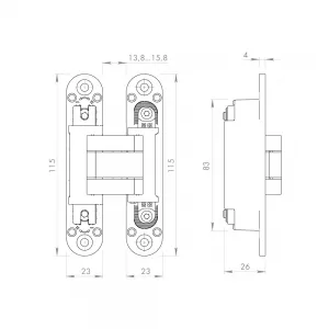 Петля скрытой установки U3D3000.VPG BL черный TECH