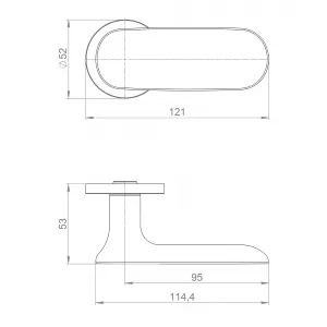 Ручка раздельная R.URS52.SOHO MWSC -33 итальянский тисненый