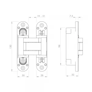 Петля скрытой установки U3D5000.VPG BL черный TECH