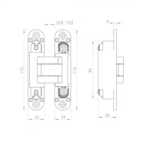 Петля скрытой установки U3D3000.VPG FSG флор. золото TECH