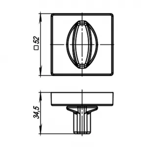 Ручка поворотная BK6.K.USQ52 FSG-39 флорентийское золото