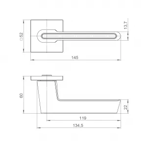 Ручка раздельная K.JS51.STICK BL/WH-19 черный/белый