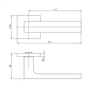Ручка раздельная K.USS52.SKY AC-9 медь