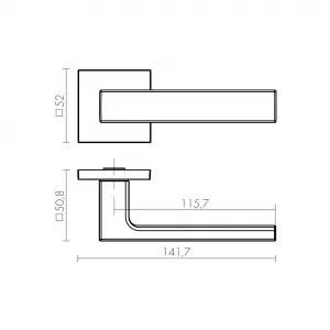 Ручка раздельная K.TRG52.TETRAGON SSC-16 сатин хром 8х140 мм