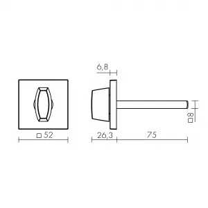 Ручка поворотная BKW8x75.K.TRG52 SSC-16 сатин хром