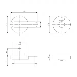 Ручка поворотная BK6.WC.CABIN PVC WH белый