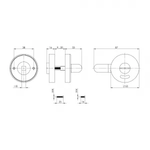 Ручка поворотная BK6.WC.CABIN SS нержавеющ.сталь