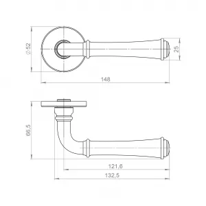 Ручка раздельная R.JSR51.LAURA SSG-39 сатинированное золото