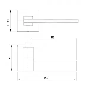 Ручка раздельная K.JS51.SENSA SN-3 матовый никель