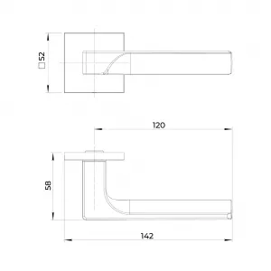 Ручка раздельная K.JS51.ALETTO SN-3 матовый никель