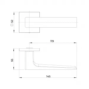 Ручка раздельная K.JS51.BOND 140mm BL-24 черный