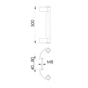 Ручка дверная офисная PH31/500.02 500мм RAL9016 белый
