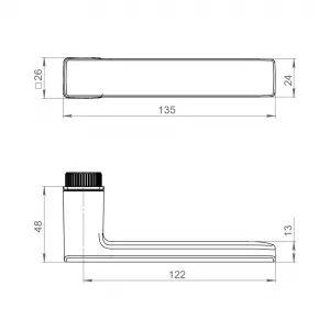 Ручка раздельная K.EL.Q27.GANT SSC-16 сатин.хром