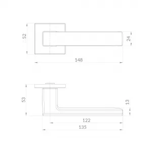 Ручка раздельная K.EST.Q52.MEGA SSC-16 сатинированный хром