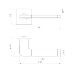 Ручка раздельная K.EST.Q52.AVALON SK CP-8 хром