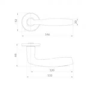 Ручка раздельная R.EST.R52.ROUND SSC-16 сатинированный хром