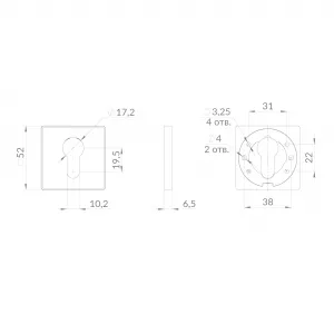 Накладка под цилиндр ET.K.EST.Q52 BL-24 черный