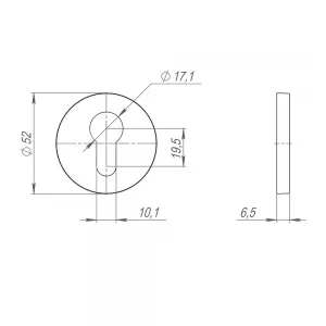 Накладка на цилиндр ET.R.SLR52 SN-3 матовый никель