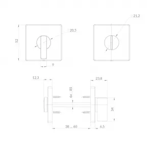 Ручка поворотная BK6.K.EST.Q52.JOY BL-24 черный