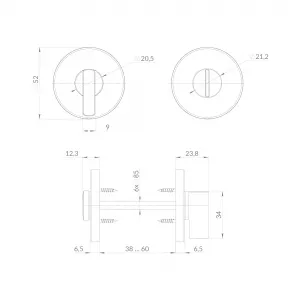 Ручка поворотная BK6.R.EST.R52.JOY CP-8 хром