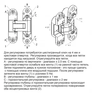 FORME INVISIO Скрытая петля F40.50 ПОЛИРОВАННЫЙ ХРОМ