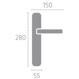 Дверная ручка 404 Siena Lines Cyl на пластине Demetra Серебро 925 + черный